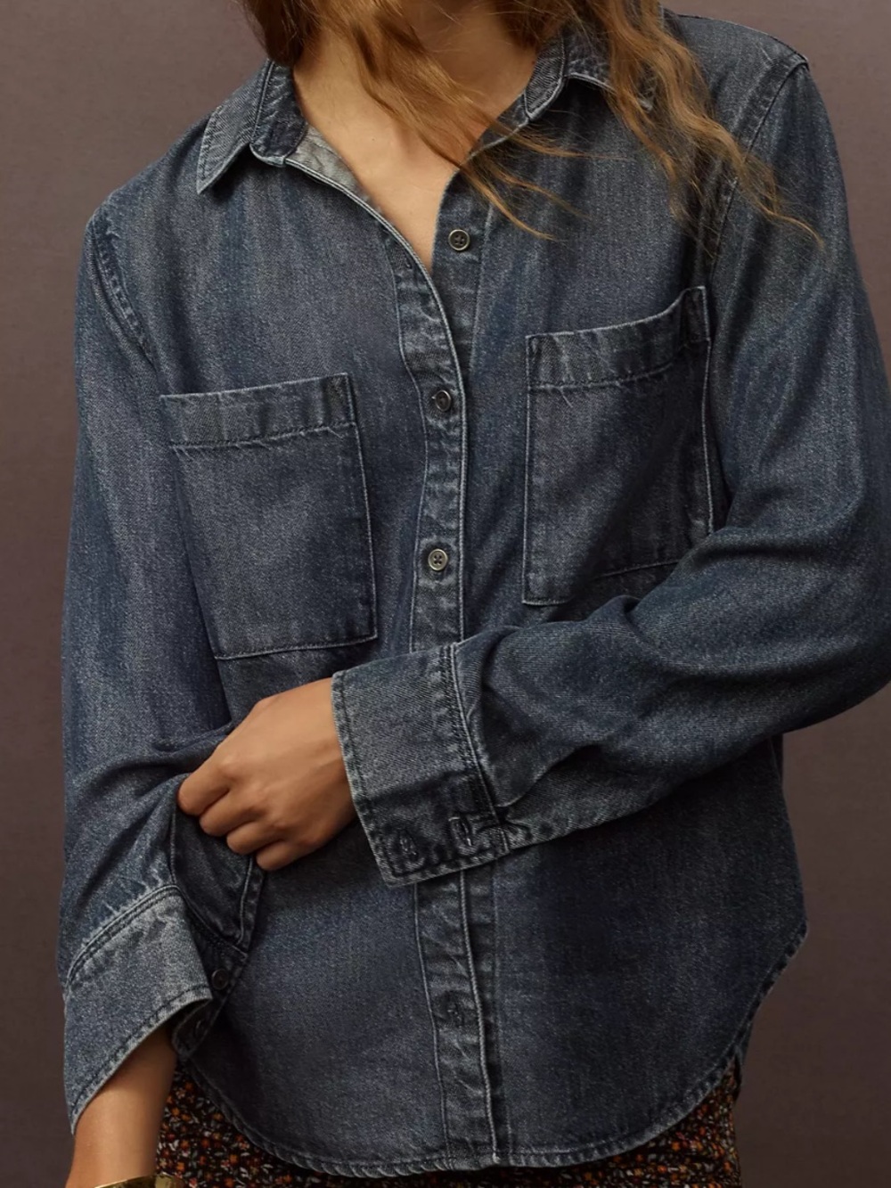 Cloth and Stone Denim Long Sleeves Button Up Shirt Size M